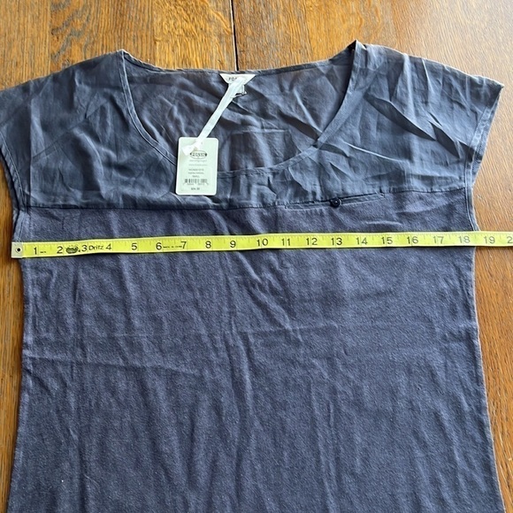 NWT Fossil Knit and Sheer Top Sabrina Charcoal Sleeveless Size Small - Picture 8 of 14